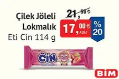 ETİ CİN ÇİLEK JÖLELİ LOKMALIK BİSKÜVİ 114 GR fiyat ve kampanya bilgisi
